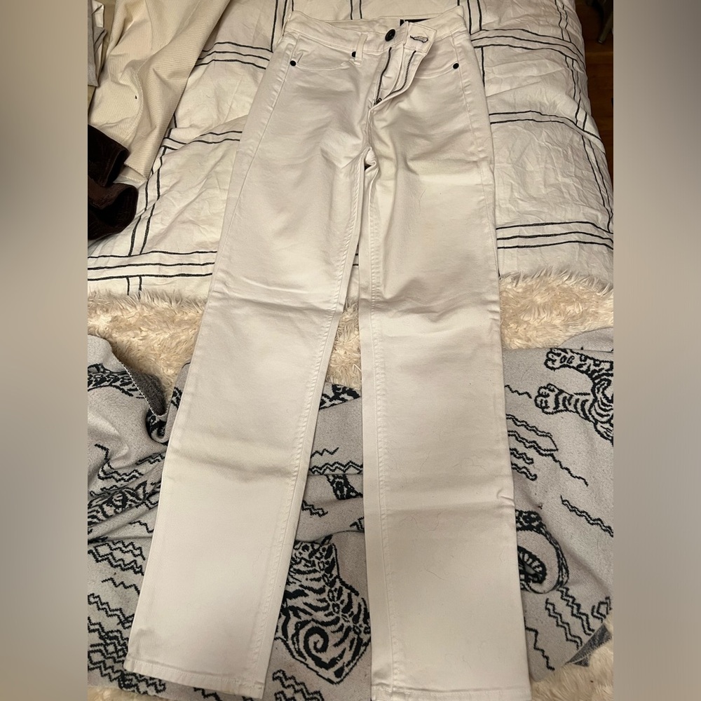 Rag & Bone White Straight Jeans